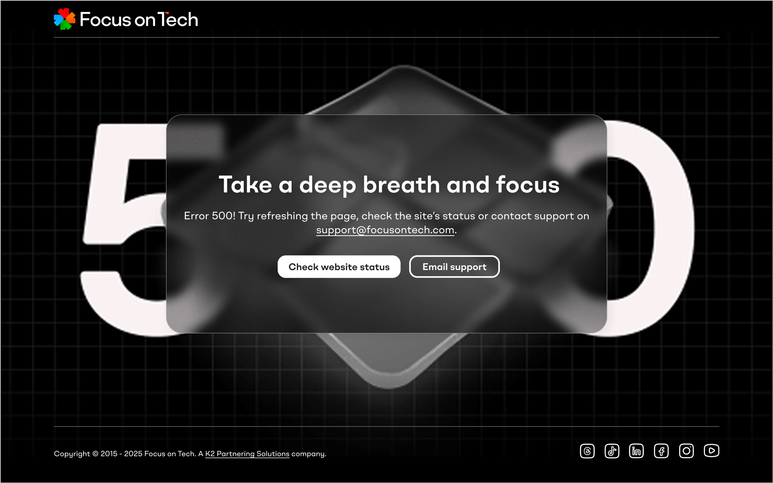 Error page design example 500