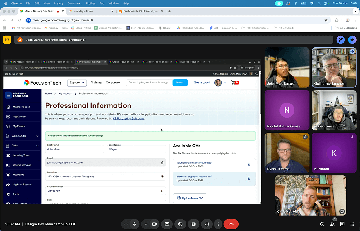 Quality assurance review screenshots