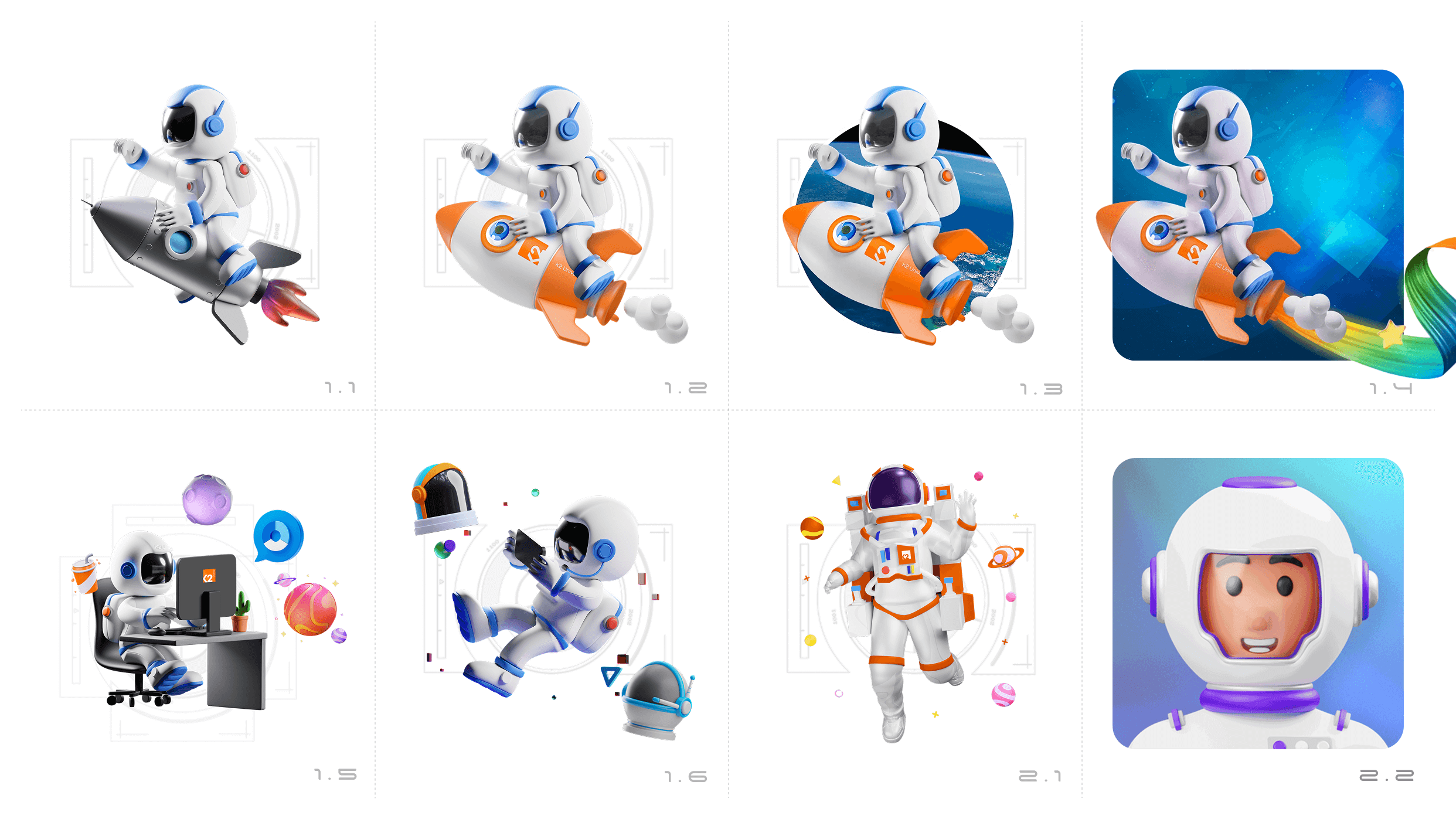 Evolution of Kosmo mascot character design